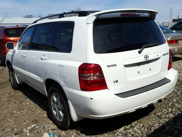 JTEGF21A520036703 - 2002 TOYOTA HIGHLANDER WHITE photo 3