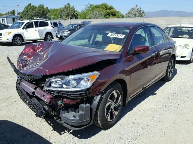 1HGCR2F38GA224610 - 2016 HONDA ACCORD RED photo 2