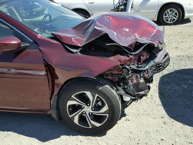 1HGCR2F38GA224610 - 2016 HONDA ACCORD RED photo 9