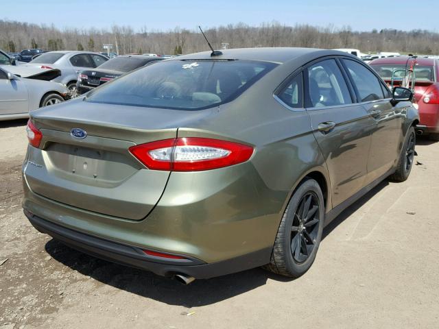 3FA6P0G73DR182605 - 2013 FORD FUSION S GREEN photo 4
