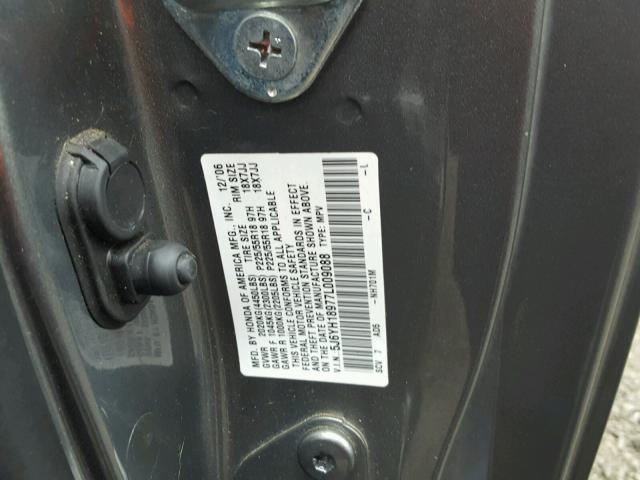 5J6YH18977L009088 - 2007 HONDA ELEMENT SC SILVER photo 10