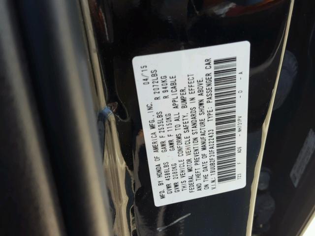 19UUB2F30FA022433 - 2015 ACURA TLX BLACK photo 10