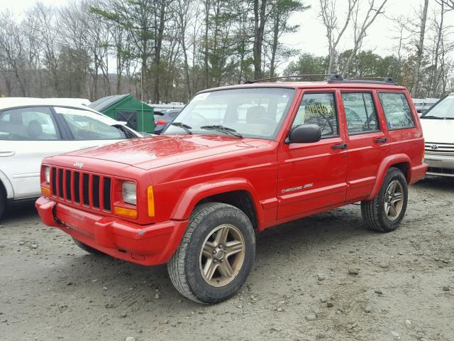 1J4FF58S3YL151303 - 2000 JEEP CHEROKEE C RED photo 2