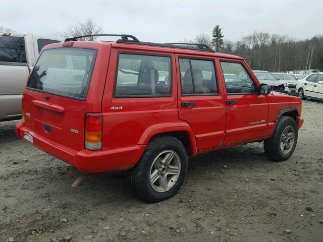 1J4FF58S3YL151303 - 2000 JEEP CHEROKEE C RED photo 4