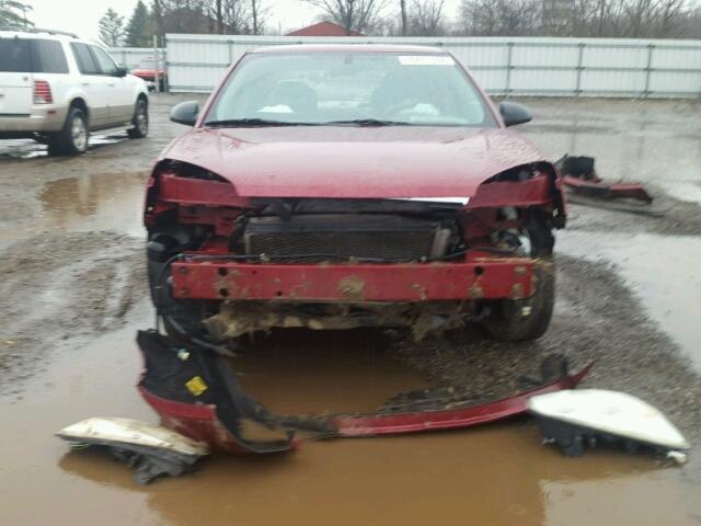 1G1ZS58FX7F199064 - 2007 CHEVROLET MALIBU LS ბურგუნდია ფოტო 9