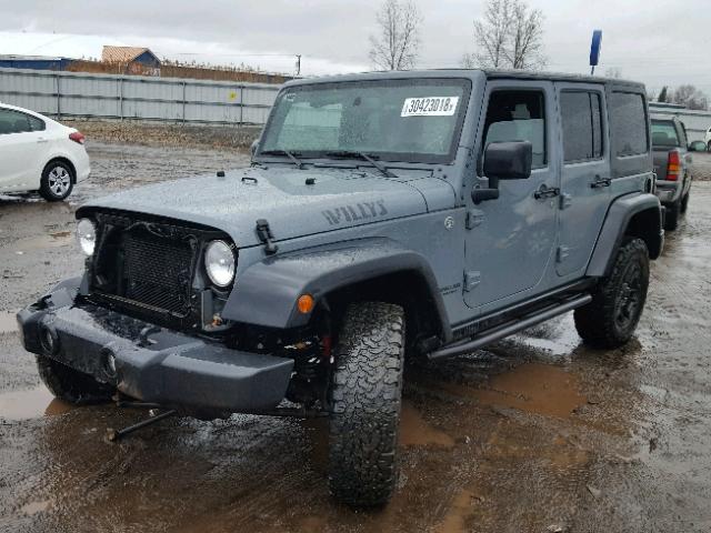 1C4BJWDG1FL528315 - 2015 JEEP WRANGLER U BLUE photo 2