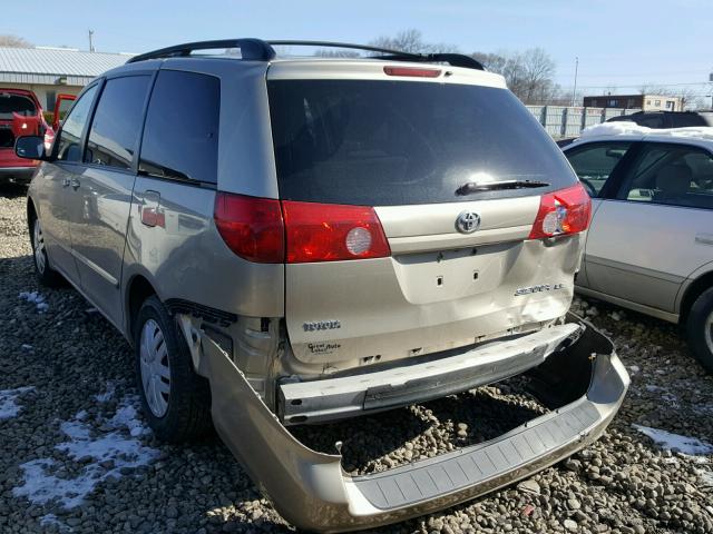 5TDZK23CX8S197531 - 2008 TOYOTA SIENNA CE TAN photo 3