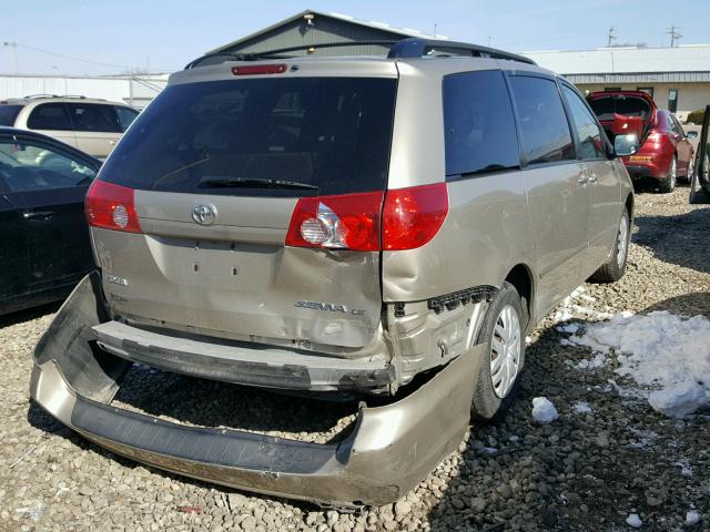 5TDZK23CX8S197531 - 2008 TOYOTA SIENNA CE TAN photo 4