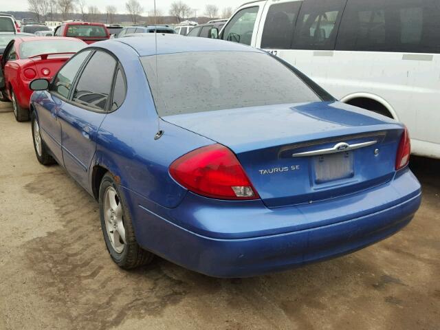 1FAFP53U33A251312 - 2003 FORD TAURUS SE BLUE photo 3