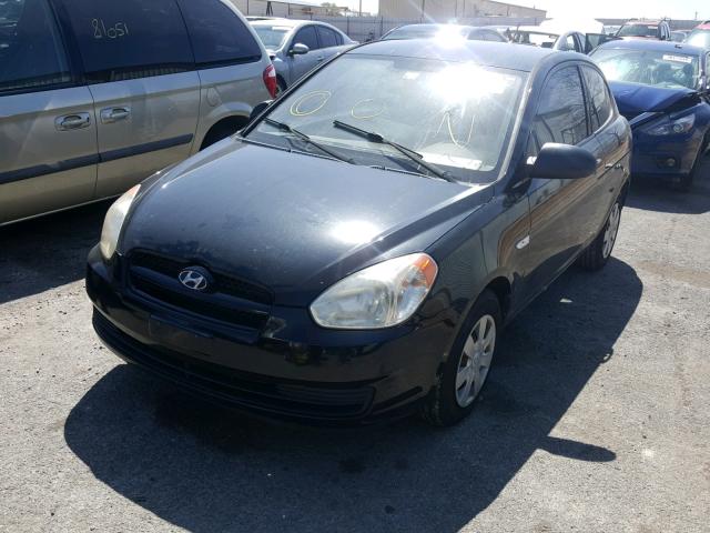 KMHCM36C87U054598 - 2007 HYUNDAI ACCENT GS BLACK photo 2