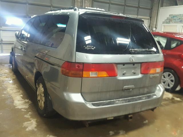 2HKRL18952H510633 - 2002 HONDA ODYSSEY EX GRAY photo 3