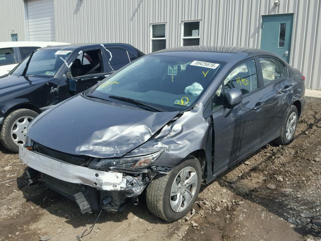 19XFB2F5XDE263967 - 2013 HONDA CIVIC LX GRAY photo 2