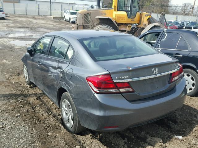 19XFB2F5XDE263967 - 2013 HONDA CIVIC LX GRAY photo 3