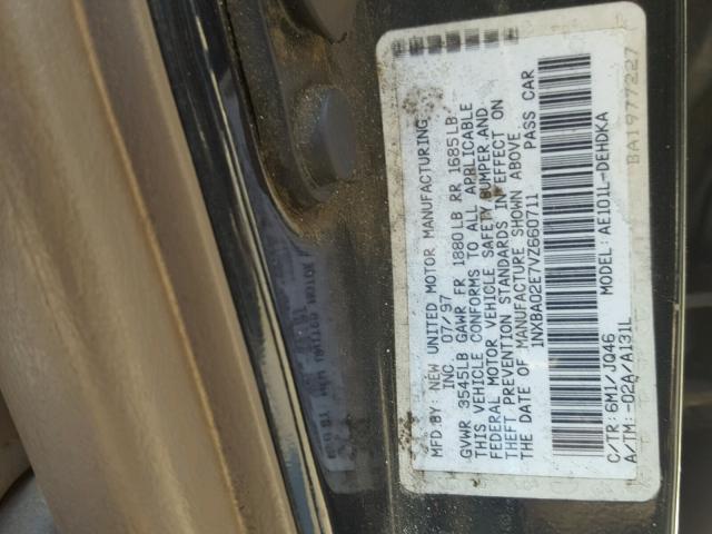 1NXBA02E7VZ660711 - 1997 TOYOTA COROLLA BA GREEN photo 10