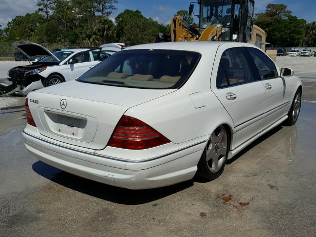 WDBNG70J35A438708 - 2005 MERCEDES-BENZ S 430 WHITE photo 4