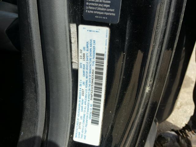 3VWFE21C53M423350 - 2003 VOLKSWAGEN NEW BEETLE 黑色 照片 10