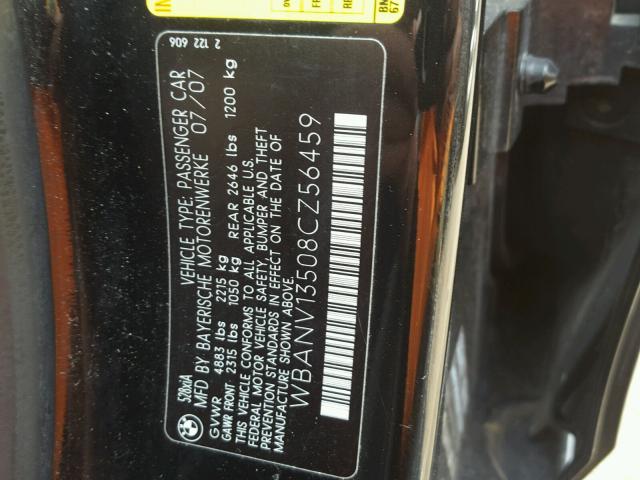 WBANV13508CZ56459 - 2008 BMW 528 XI BLACK photo 10