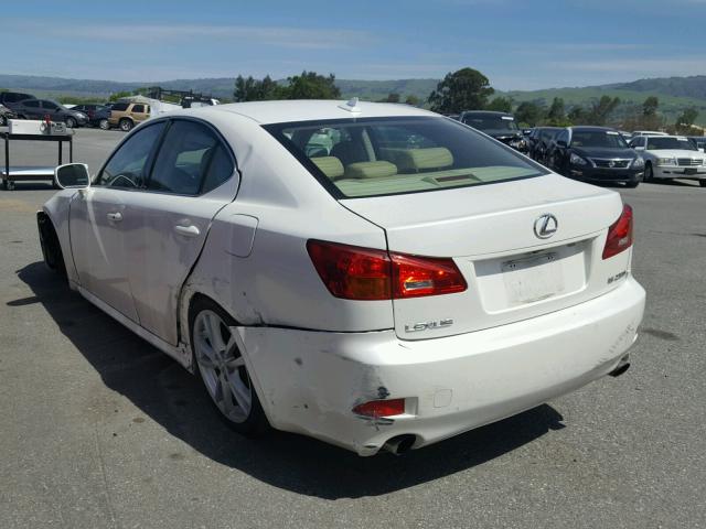 JTHBK262775028493 - 2007 LEXUS IS 250 WHITE photo 3