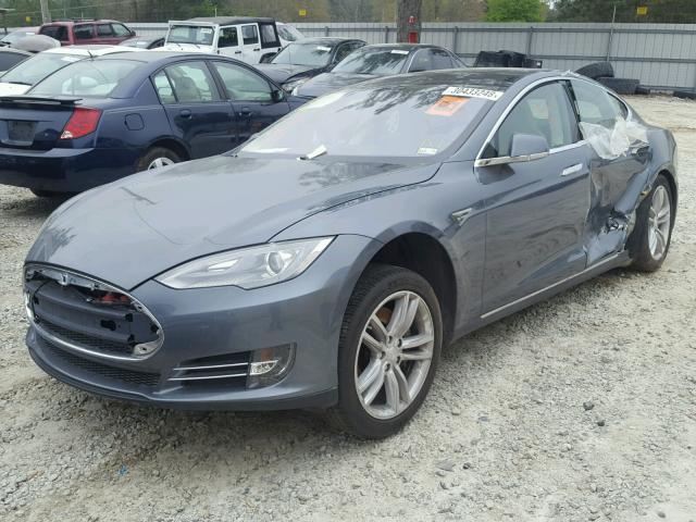 5YJSA1CN4DFP26521 - 2013 TESLA MODEL S BLUE photo 2