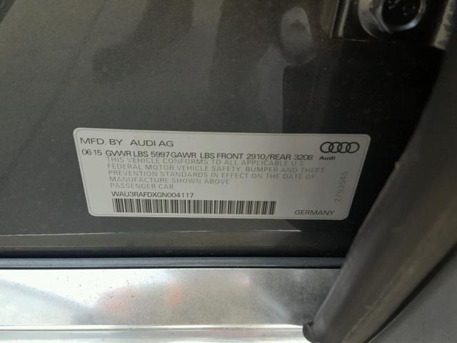 WAU3RAFDXGN004117 - 2016 AUDI A8 L TDI 灰色 照片 10