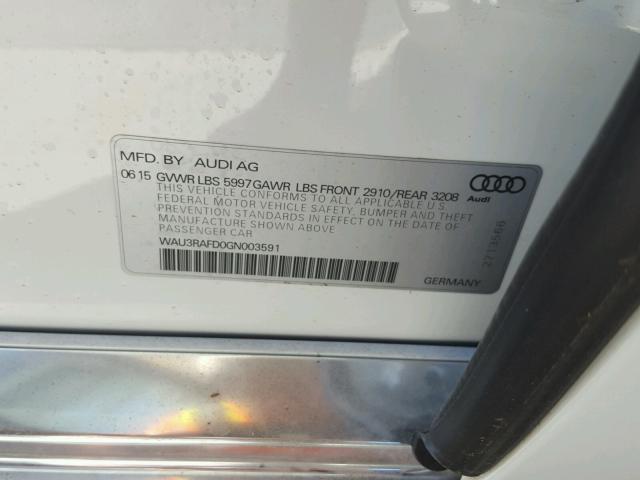 WAU3RAFD0GN003591 - 2016 AUDI A8 L TDI 白色 照片 10