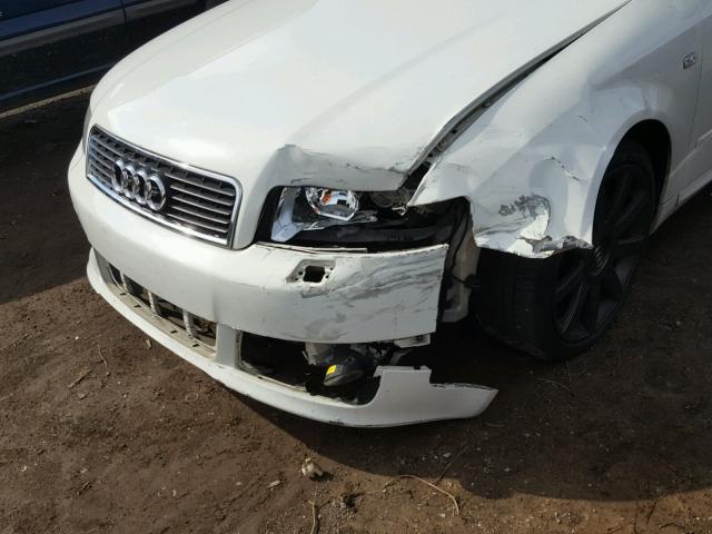 WAUJT68E84A251456 - 2004 AUDI A4 3.0 WHITE photo 9