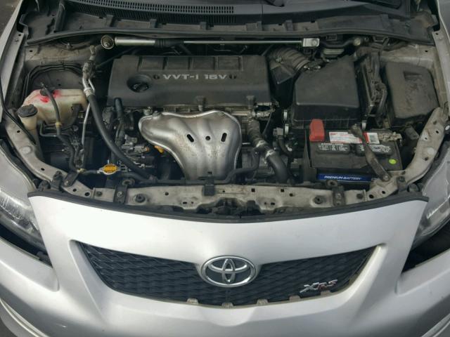 1NXBE40E59Z098165 - 2009 TOYOTA COROLLA XR 银色 照片 7