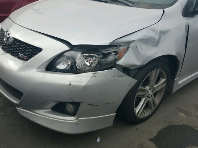 1NXBE40E59Z098165 - 2009 TOYOTA COROLLA XR 银色 照片 9