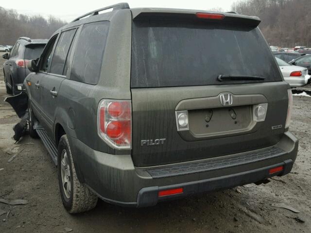 2HKYF18656H528466 - 2006 HONDA PILOT EX GREEN photo 3