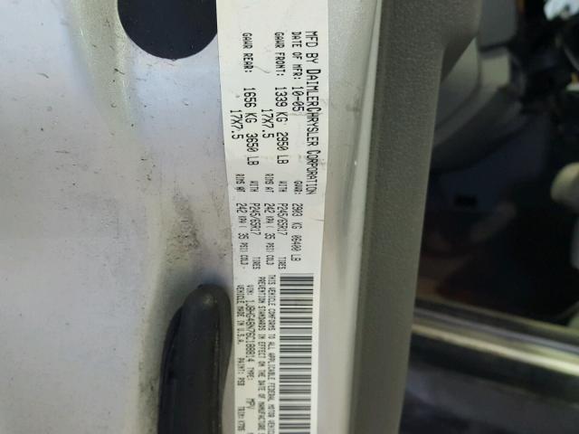 1J8HG48N76C188814 - 2006 JEEP COMMANDER ვერცხლისფერი ფოტო 10