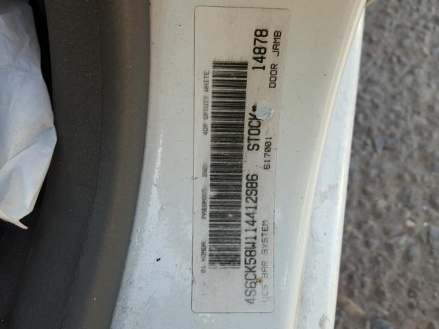 4S6CK58W114412986 - 2001 HONDA PASSPORT E 白色 照片 10