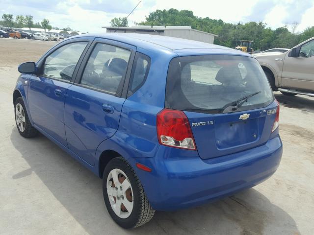 KL1TD62675B296451 - 2005 CHEVROLET AVEO BASE Yaşıl foto 3