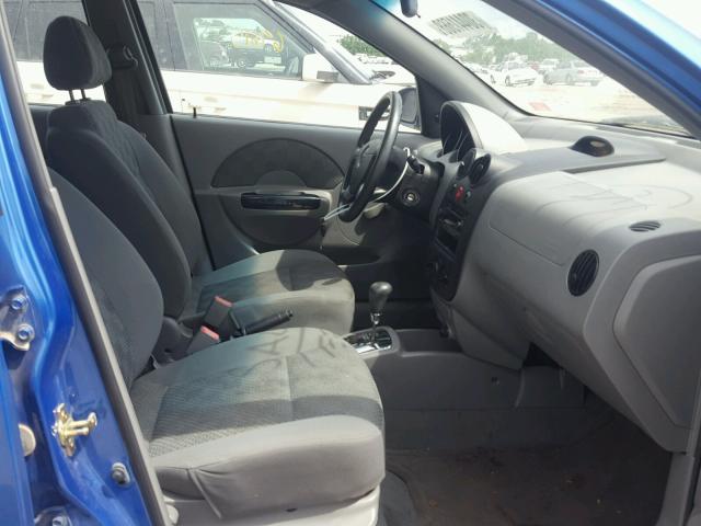 KL1TD62675B296451 - 2005 CHEVROLET AVEO BASE Yaşıl foto 5