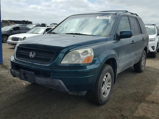 2HKYF18593H533320 - 2003 HONDA PILOT EXL GREEN photo 2