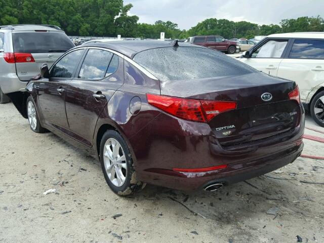 5XXGN4A77CG041652 - 2012 KIA OPTIMA EX BURGUNDY photo 3