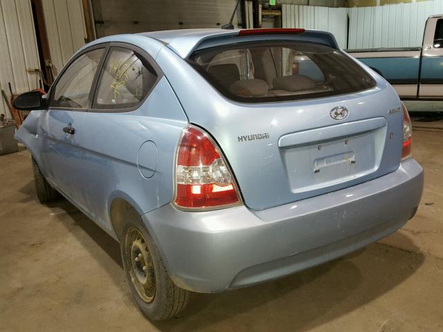 KMHCM36C58U103368 - 2008 HYUNDAI ACCENT GS BLUE photo 3