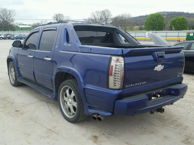 3GNNCGE01AG255226 - 2010 CHEVROLET AVALANCHE BLUE photo 3