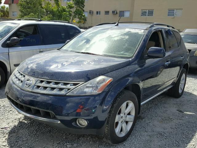 JN8AZ08T06W425446 - 2006 NISSAN MURANO SL BLUE photo 2