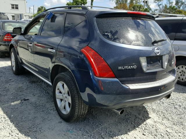 JN8AZ08T06W425446 - 2006 NISSAN MURANO SL BLUE photo 3