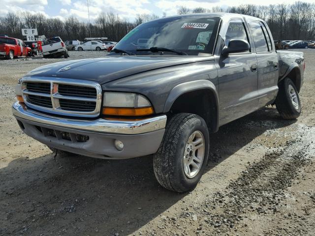 1D7HG48N54S568525 - 2004 DODGE DAKOTA QUA GRAY photo 2