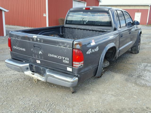 1D7HG48N54S568525 - 2004 DODGE DAKOTA QUA GRAY photo 4