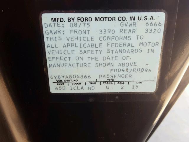 6Y89A806866 - 1976 LINCOLN MARK III BLACK photo 10