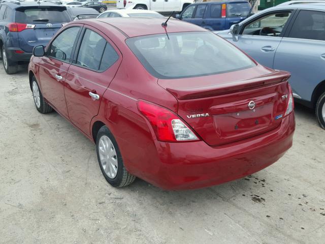 3N1CN7AP2EL807863 - 2014 NISSAN VERSA S RED photo 3