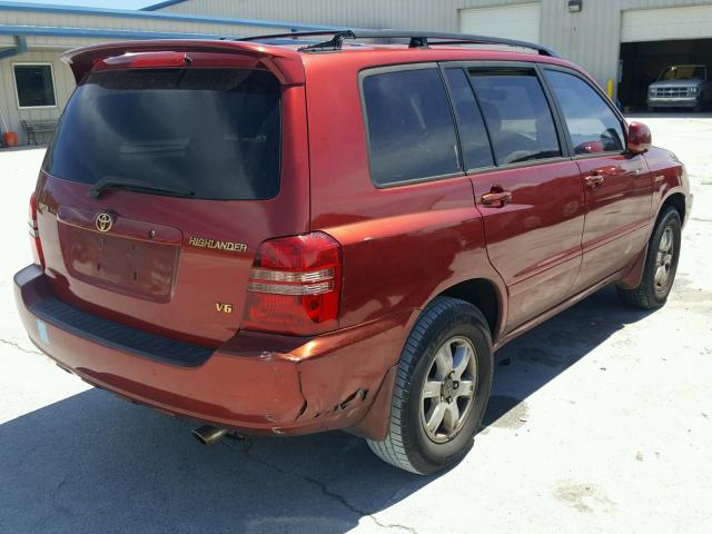 JTEGF21A120050579 - 2002 TOYOTA HIGHLANDER RED photo 4