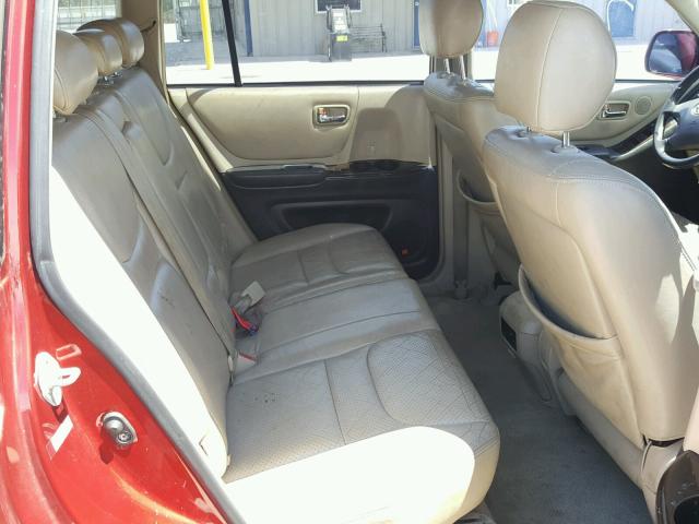 JTEGF21A120050579 - 2002 TOYOTA HIGHLANDER RED photo 6