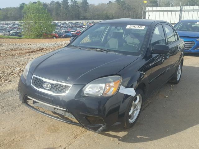 KNADH4A34A6680149 - 2010 KIA RIO LX BLACK photo 2