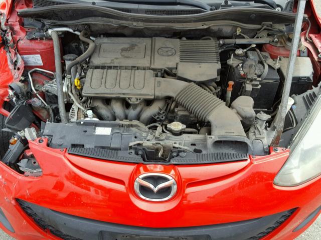 JM1DE1KZ4C0147303 - 2012 MAZDA MAZDA2 RED photo 7