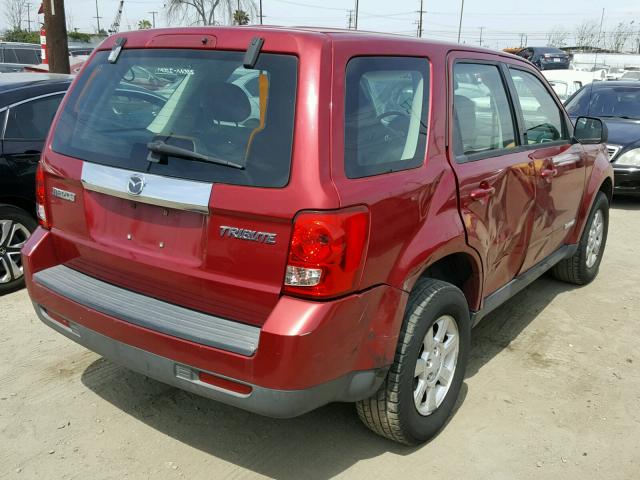 4F2CZ02Z18KM10790 - 2008 MAZDA TRIBUTE I RED photo 4