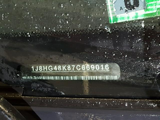 1J8HG48K87C669016 - 2007 JEEP COMMANDER RED photo 10