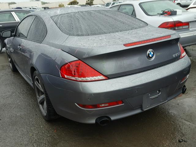 WBAEA5C50ACV93038 - 2010 BMW 650 I GRAY photo 3
